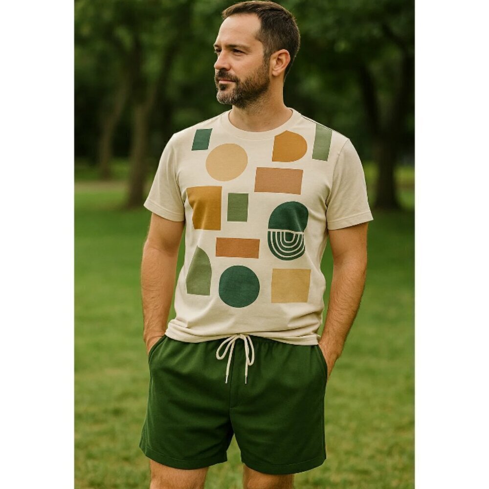 SHEIN Men's Small Green Solid Drawstring Shorts Daily Casual Wear NIB